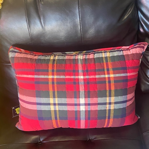 Other - NWT Plaid Red and Gray Pillow